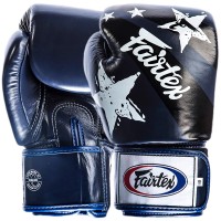 Fairtex BGV1 Боксерские Перчатки Тайский Бокс "Nation Print" Синий